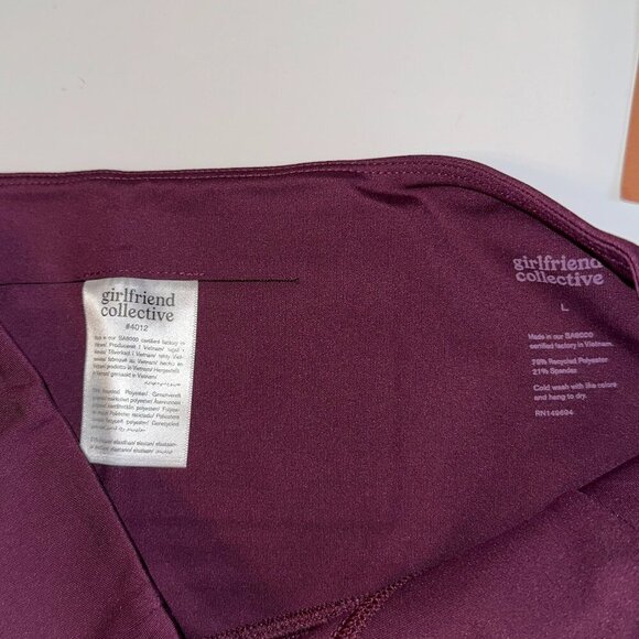 Girlfriend Collective Compressive High-Rise Capri Leggings Wine Red – Size Large - Picture 5 of 7